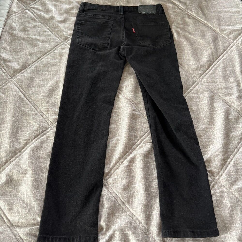 Levi's 502 Regular Taper Boys Black Distressed Jeans Size 10 Youth Denim Pants